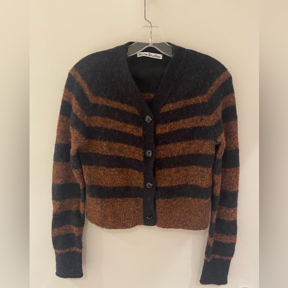 Acne Studios Brown & Grey Alpaca cardigan - Picture 3 of 5